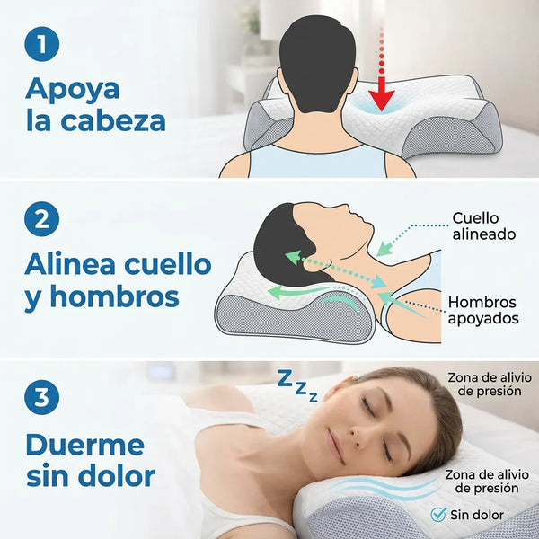 Almohada Cervical Memory Foam para Dormir