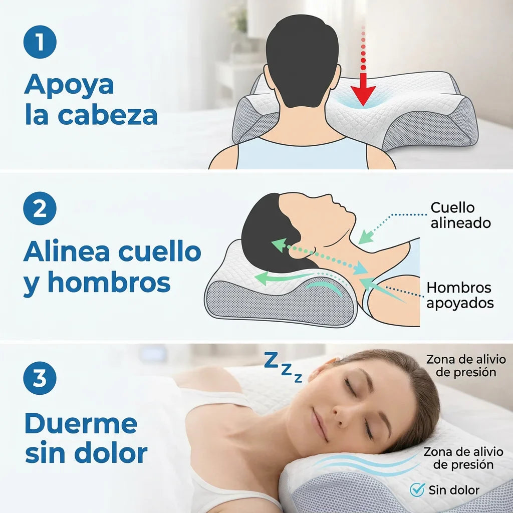 Almohada Cervical Memory Foam para Dormir