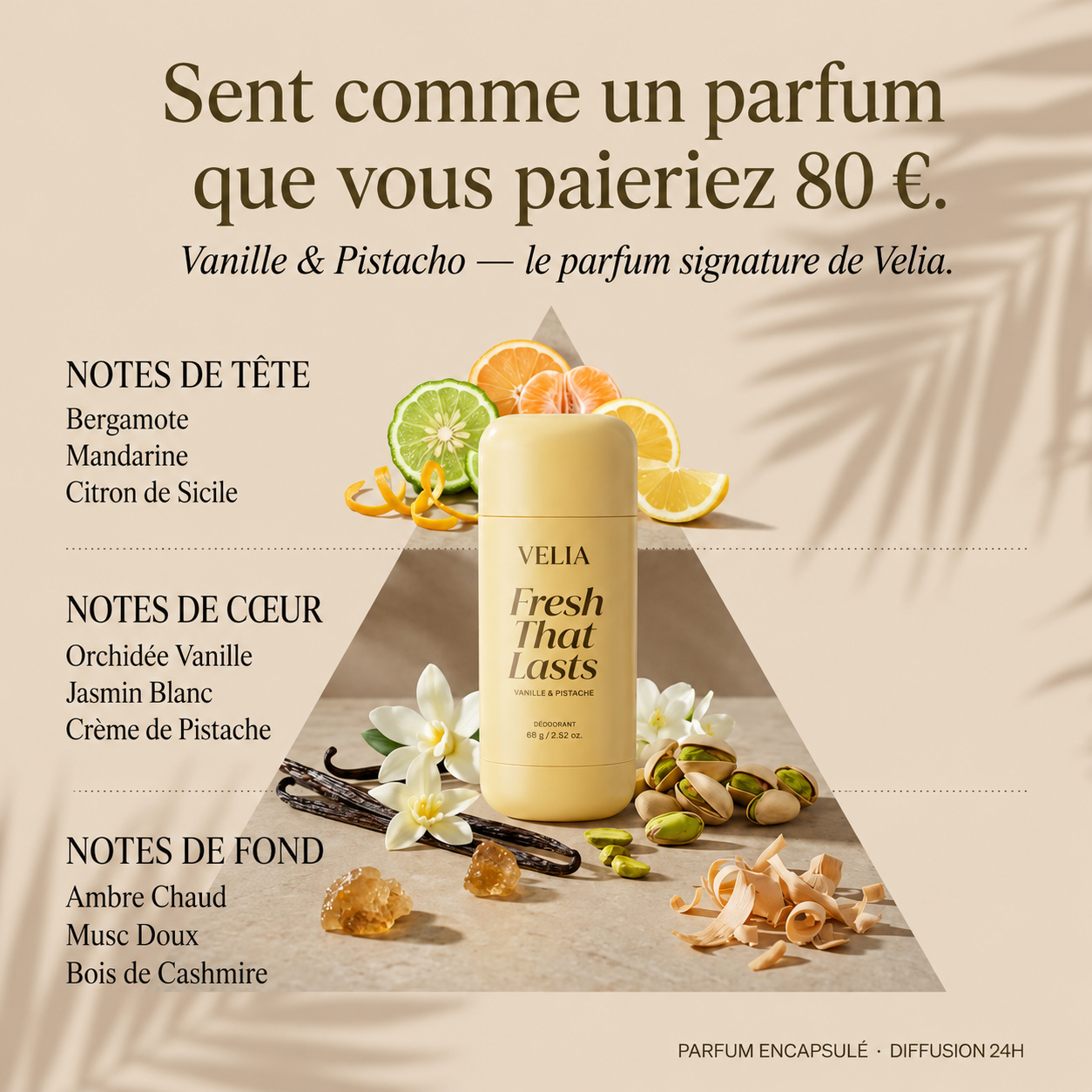 Parfum signature vanille & pistache de VELIA