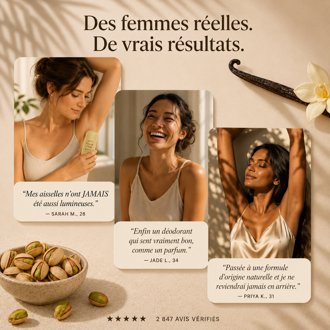 Des femmes réelles, de vrais résultats — 2 847 avis vérifiés VELIA
