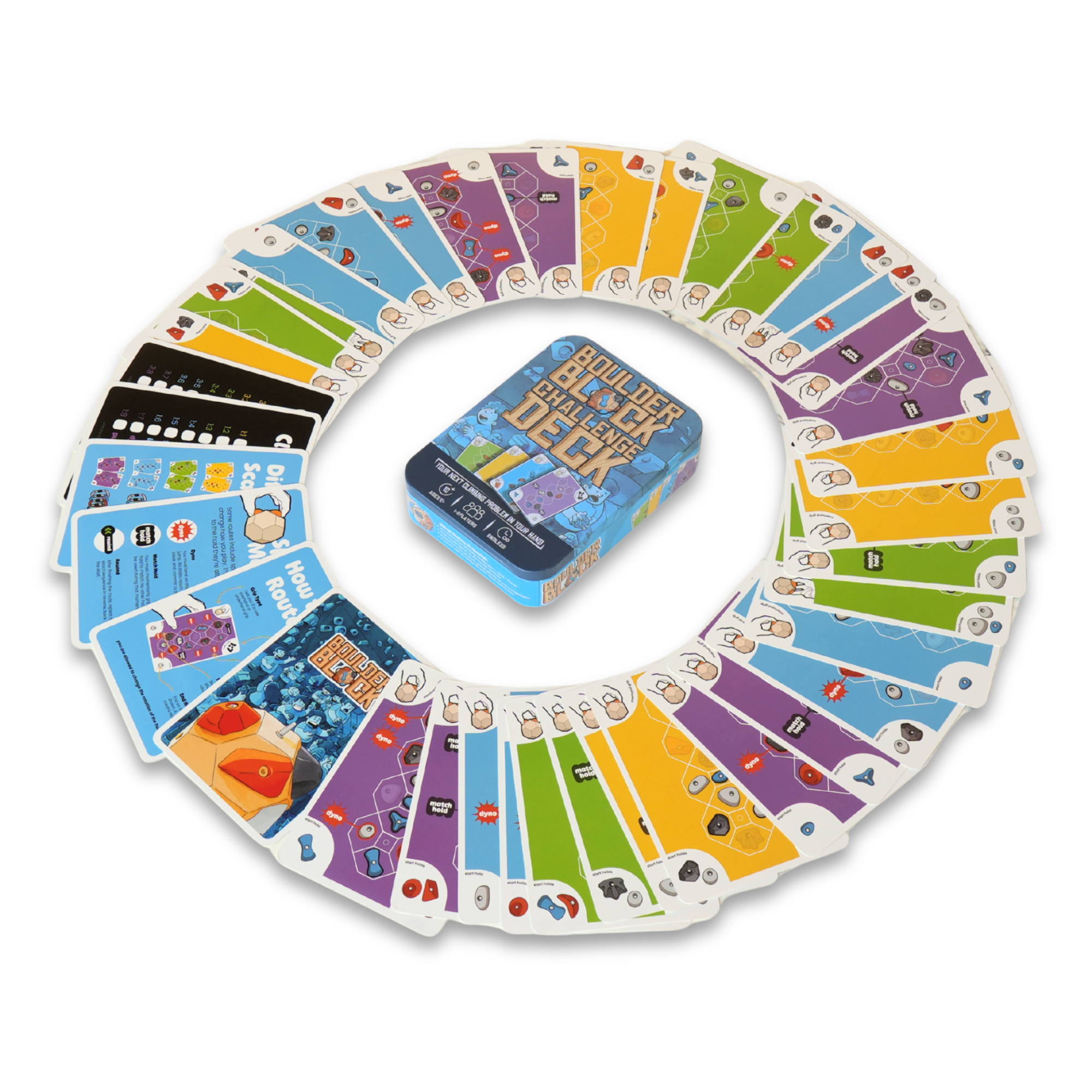 Le Challenge Deck du Boulder Block — 32 itinéraires sur 4 niveaux de difficulté